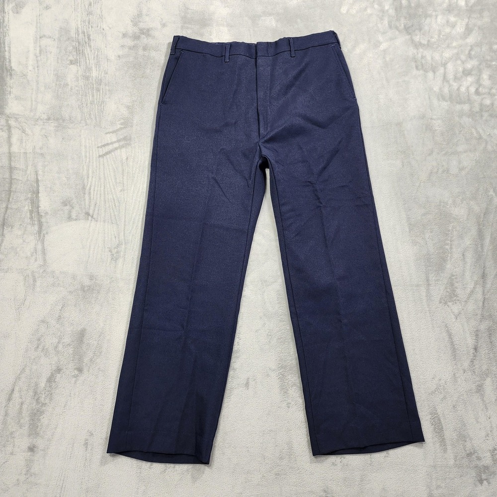 Vintage Haggar Pants Mens‎ 36x28 Blue Magic Stretch 2 Classic Flat Front Office